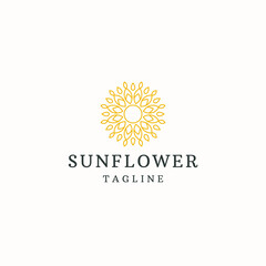 Sunflower logo icon design template flat vector