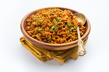 Egg bhurji, also known as Masala Anda Bhurji, is a scrambled eggs dish from India