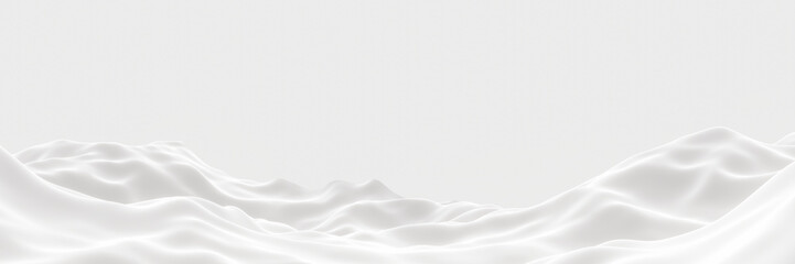 3D Snow mountain. White topographic terrain.