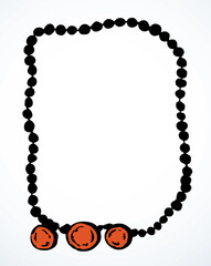 Naklejka premium Antique beads. Vector drawing frame