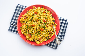 Egg bhurji, also known as Masala Anda Bhurji, is a scrambled eggs dish from India