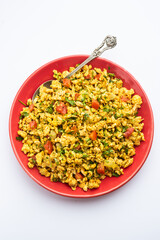 Egg bhurji, also known as Masala Anda Bhurji, is a scrambled eggs dish from India