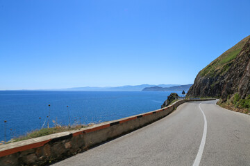 View of the road on the coast