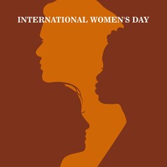  Women's day. 8 march. Women's silhouette. Womens History Month.
