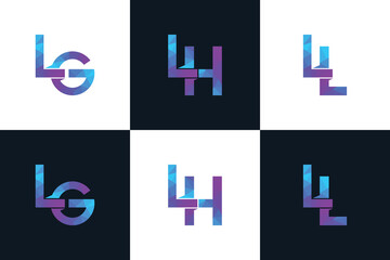 Set of initial logo letter L G - L L, reference for your logo