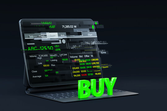 AR glitch effect, Stock Signal, Buy Signal, Mobile foreign exchange trading - 3d render