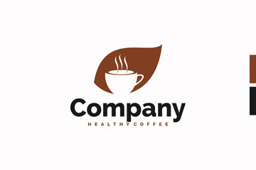 coffee logo with leaf concept, reference for your business