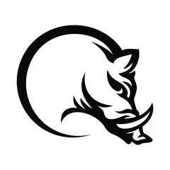 Vector Illustrated of Hog, on white background. Design element for logo, poster, card, banner, emblem, t shirt. Vector illustration