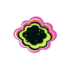 Rain comic clouds and rain droplets flat vector illustration.