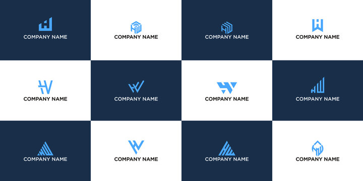 Alphabet letters Initials Monogram logo HW WH H and W logo modern business branding for company