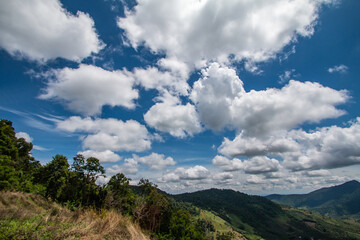 Fototapeta na wymiar Mountain cloud view with beautiful sky