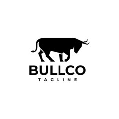 illustration vector graphic template of bull silhouette logo