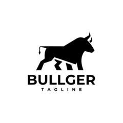 illustration vector graphic template of bull silhouette logo