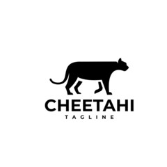 illustration vector graphic template of cheetah silhouette logo