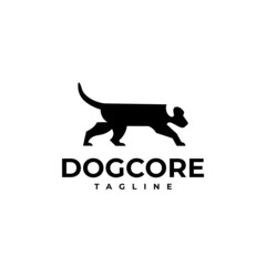 illustration vector graphic template of dog core silhouette logo