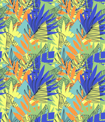 motif feuillage tropical svg (couleurs modifiables)