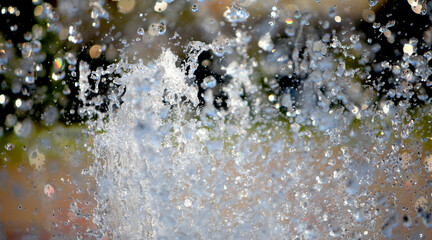 fountain in the rain