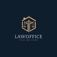 attorney law firm office logo design vector illustration