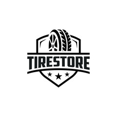 creative tire logo, tire store logo design vector illustration