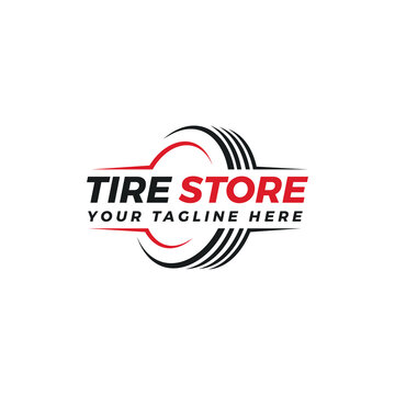 creative tire logo, tire store logo design vector illustration