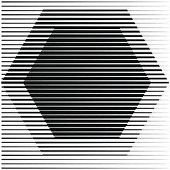 Art composition with lines .Modern art design .Black color stripes .Transition speed lines .Bauhaus style .Geometric shape. Wall art .