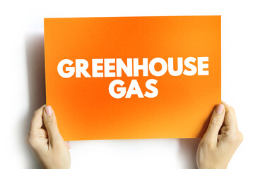 Greenhouse gas text quote on card, concept background