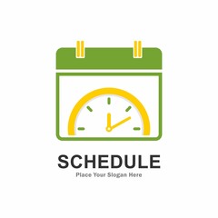 Calendar time vector logo design. Suitable for business, web, schedule, plan, art and time symbol