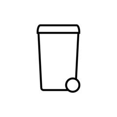 Trash can line icon, vector outline logo isolated on white background
