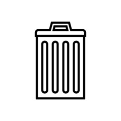Trash can line icon, vector outline logo isolated on white background
