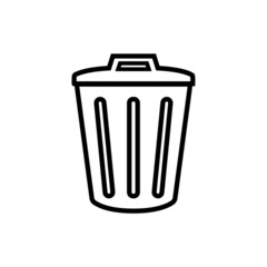 Trash can line icon, vector outline logo isolated on white background