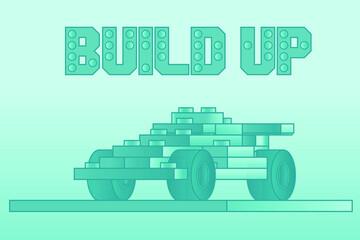 Toy racing car assembled from a plastic construction kit.