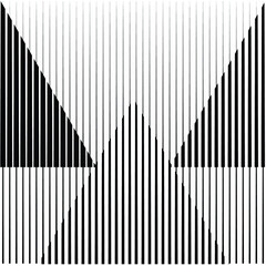 Art composition with lines .Modern art design .Black color stripes .Transition speed lines .Bauhaus style .Geometric shape. Wall art .