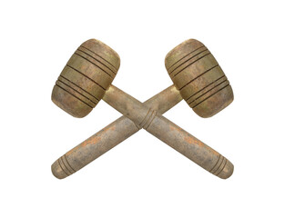 wooden hammer isolated on a white background © jamroenjaiman
