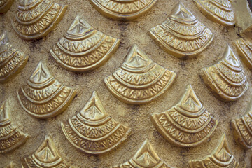 Naga scales from the statue of Naga in temple from thailand