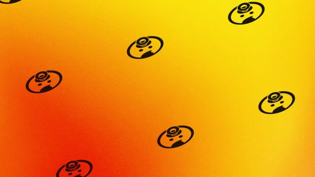 spinning baby face with pacifier icon animation on orange and yellow