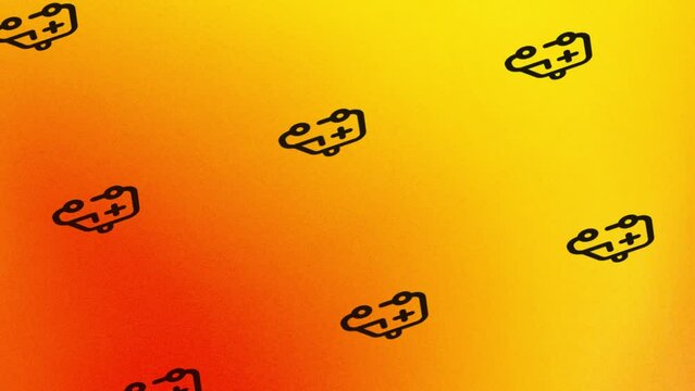 spinning ambulance icon animation on orange and yellow