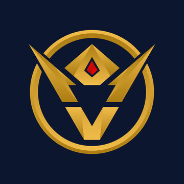Letter V Crown Logo. Crown Logo on Letter V Vector Template for Beauty, Fashion, Star, Elegant, Luxury Sign