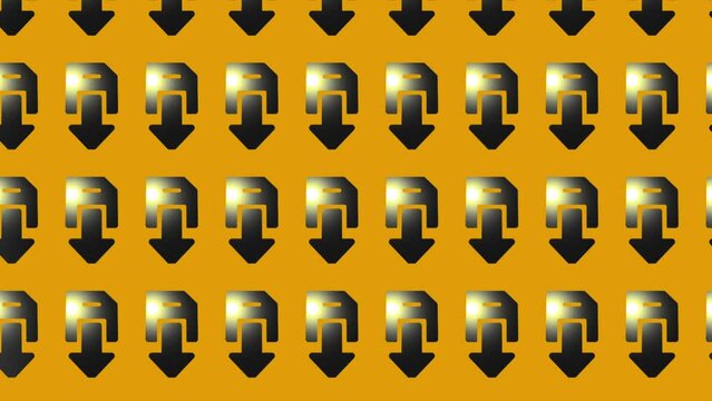 file with download arrow icon animation on yellow