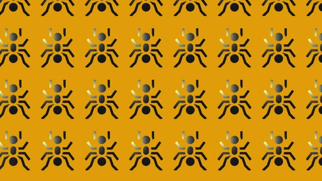 animation of black ant icon on yellow