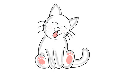 Cat illustration for print or use as poster, card, flyer or T Shirt
