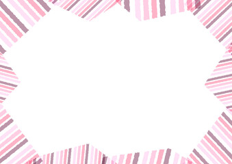 ピンク色ストライプ柄の幾何学抽象背景フレーム