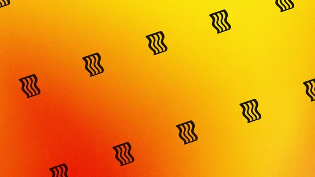 spinning bacon stripes icon animation on orange and yellow