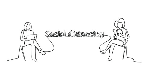 People who distance themselves for diseases and viruses continue their daily work. quarantine days new normal daily situations