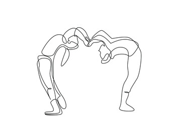 couple in love making heart sign