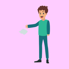 Throw Away Cartoon Flat Vector