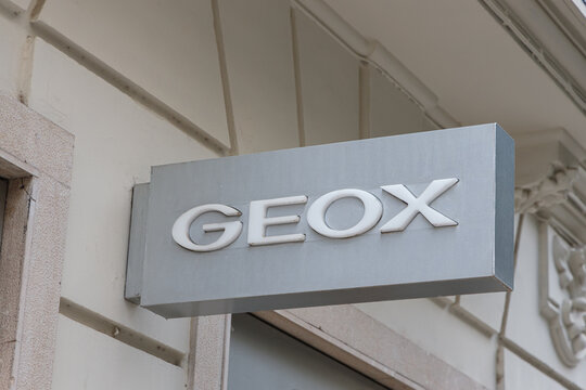 VALENCIA, SPAIN - FEBRUARY 15, 2022: Geox is an Italian brand of shoe and clothing