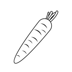 carrot vegetables outline black and white