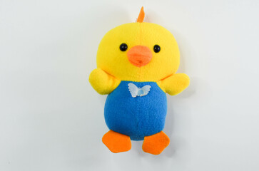 duckling.a plush toy on a white background.