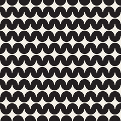 Vector seamless pattern. Repeating geometric elements. Stylish monochrome background design.