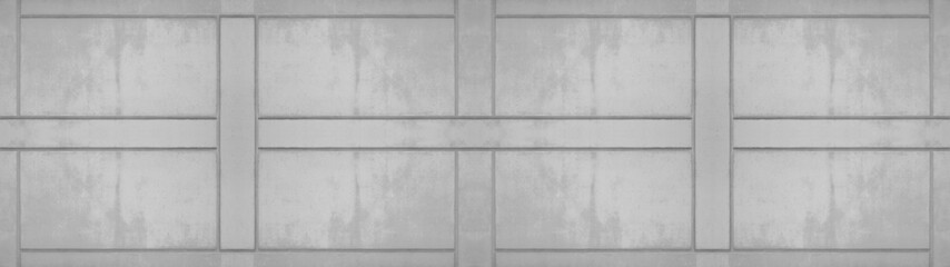 White gray grey stone concrete cement wall facade from a building texture background panorama banner
